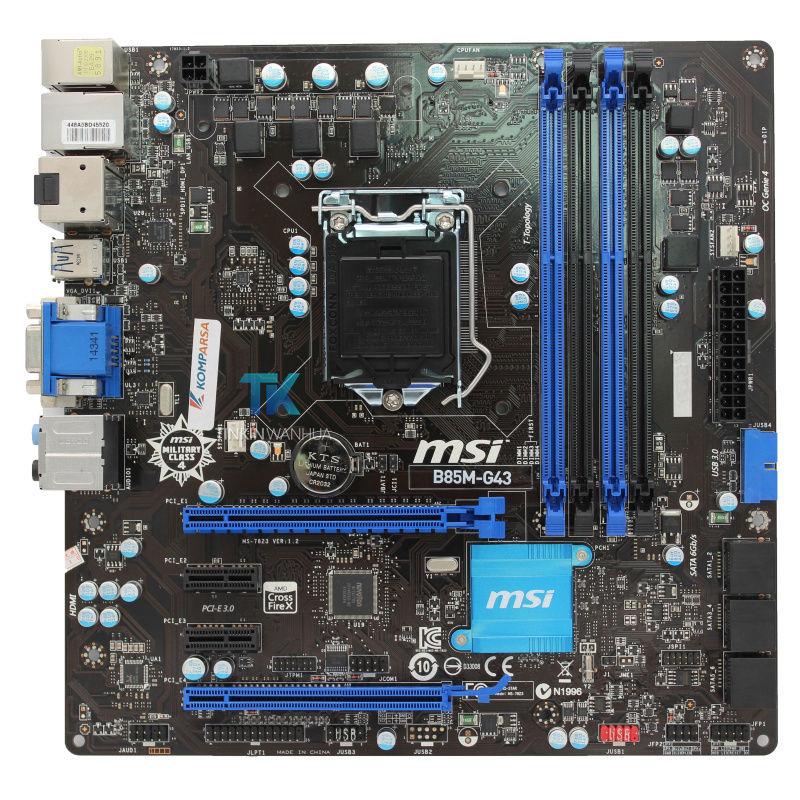 MSI B85M-G43 Desktop Motherboard Intel LGA 1150 B85 HDMI MicroAT